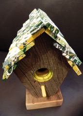 #19 • Birdhouse with Yellow & Green  painted tiles